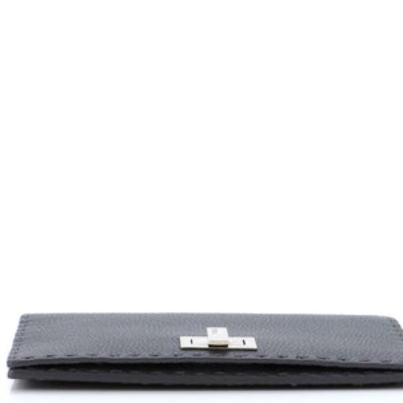 FENDI Selleria Leather Clutch Wallet in Gray with Silver Hardware - Picture 4 of 6